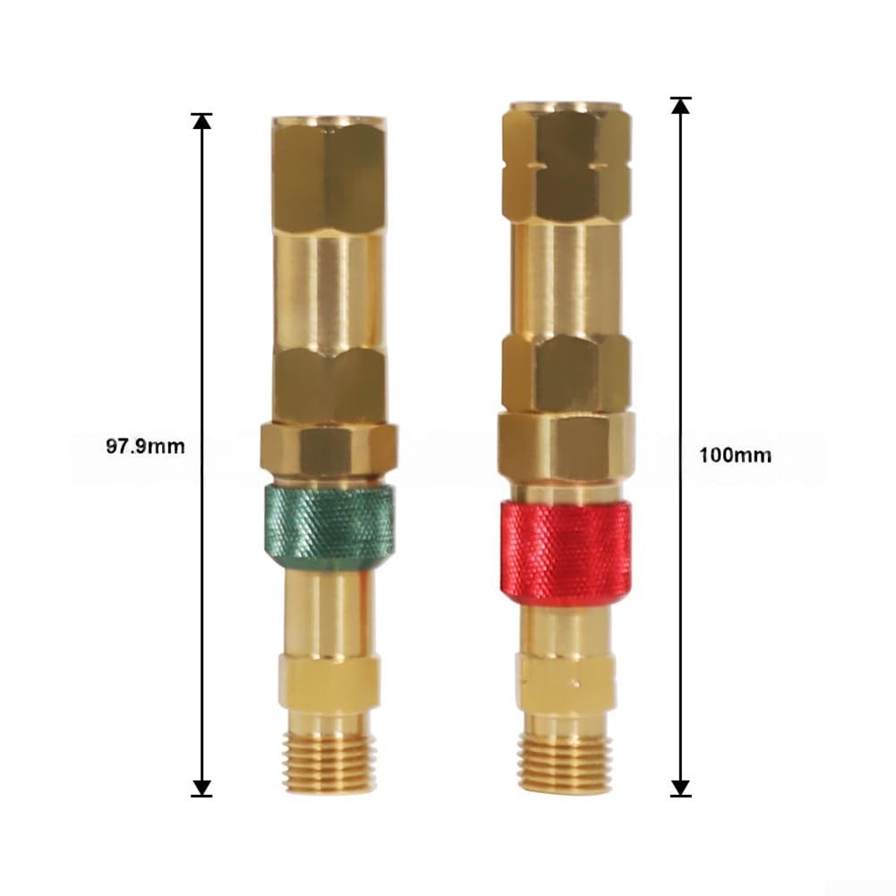 Brass Quick Connect Fittings Set Red Green Check Valves