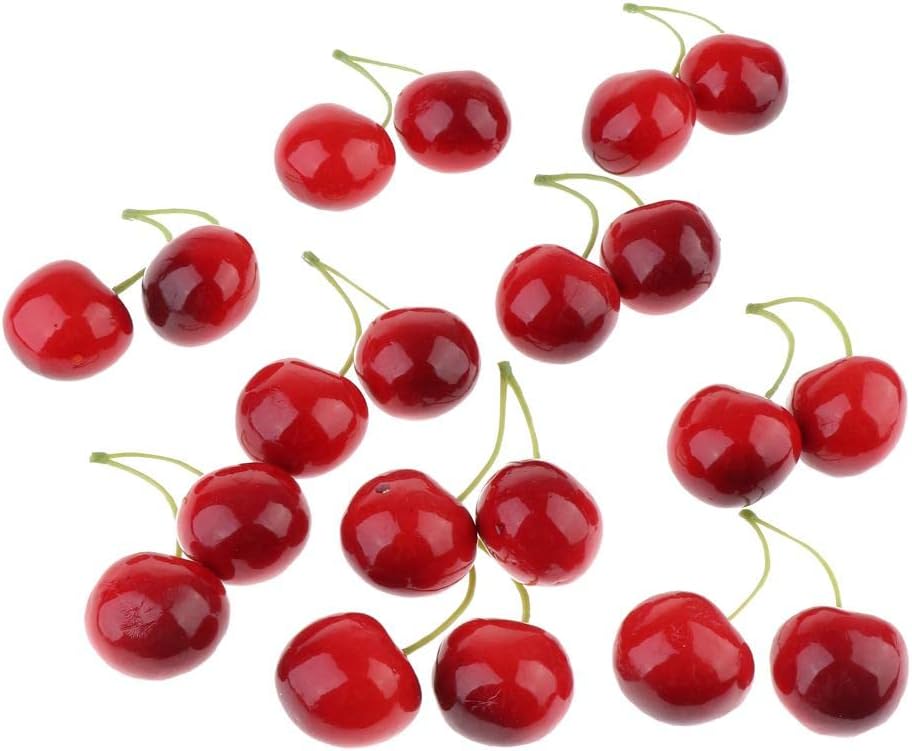 Colorful Simulation Fruit Cherry 20 Capsules Large Double Red |Home & Garden|Home Dacor> Other Home Dacor