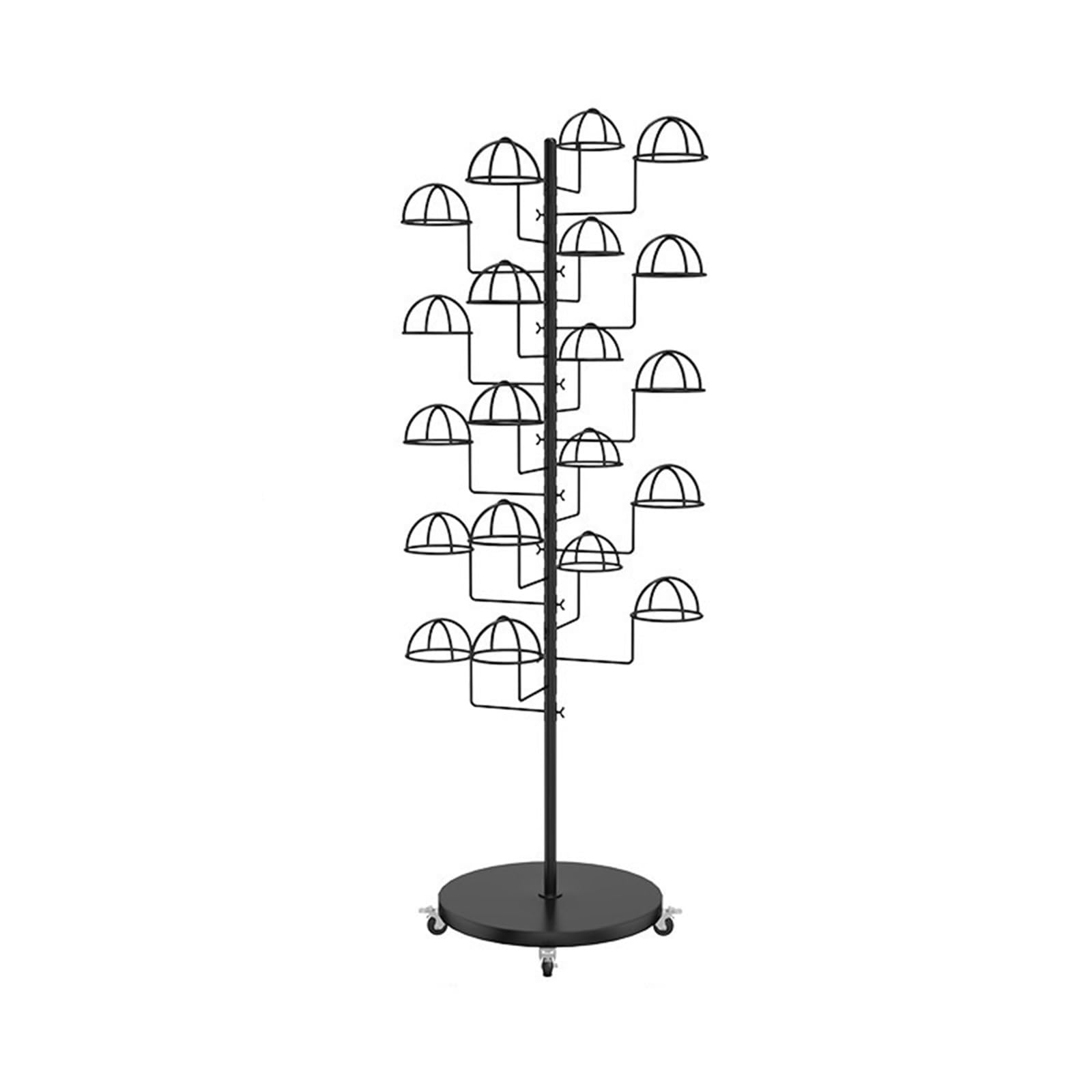 Clothing Rack Multi-Tier Hat Rack for Clothing Store, Display Stand with Storage Organizer(Black,Small)