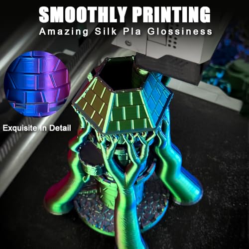 Image of PLA Filament 1.75mm, Silk Rainbow Color PLA Filament, Tri Color 3D Printer Filament Red Blue Green, Fit to AMS, 1kg /Spool