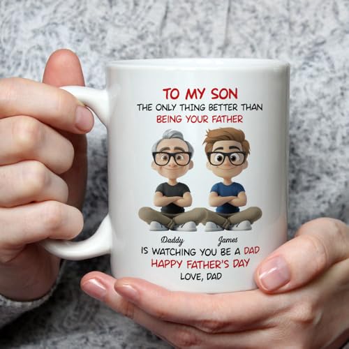 Taza personalizada para hijo con mensaje de papá miniatura 6