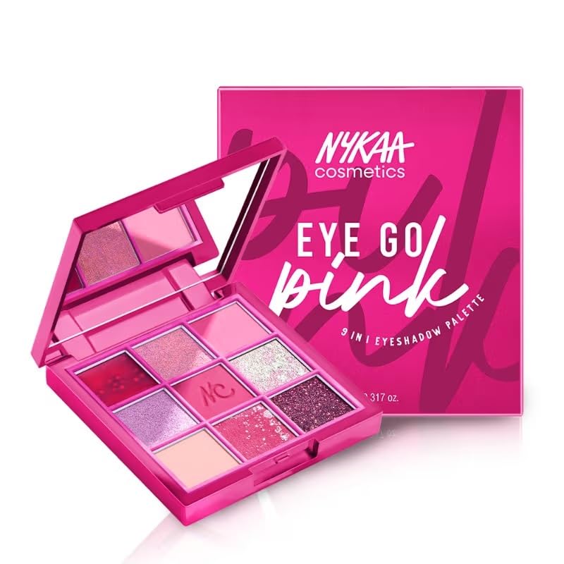 Nykaa Cosmetics 9 in 1 Highly Blendable Eyeshadow Palette - Eye Go Pink (9g)-picture-48