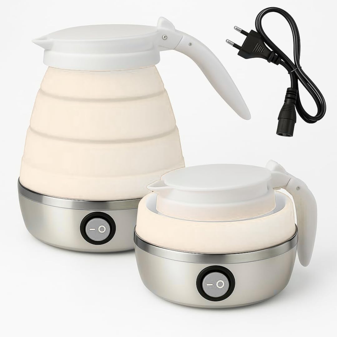 Smart Foldable Electric Kettle – Quick Boil Kettle for Hot Water | Instant Tea & Coffee Maker, 1 Liter | Food-Grade Silicone, 304 Stainless Steel Base, Detachable Power Cord | Home, Office & Travel-image-42