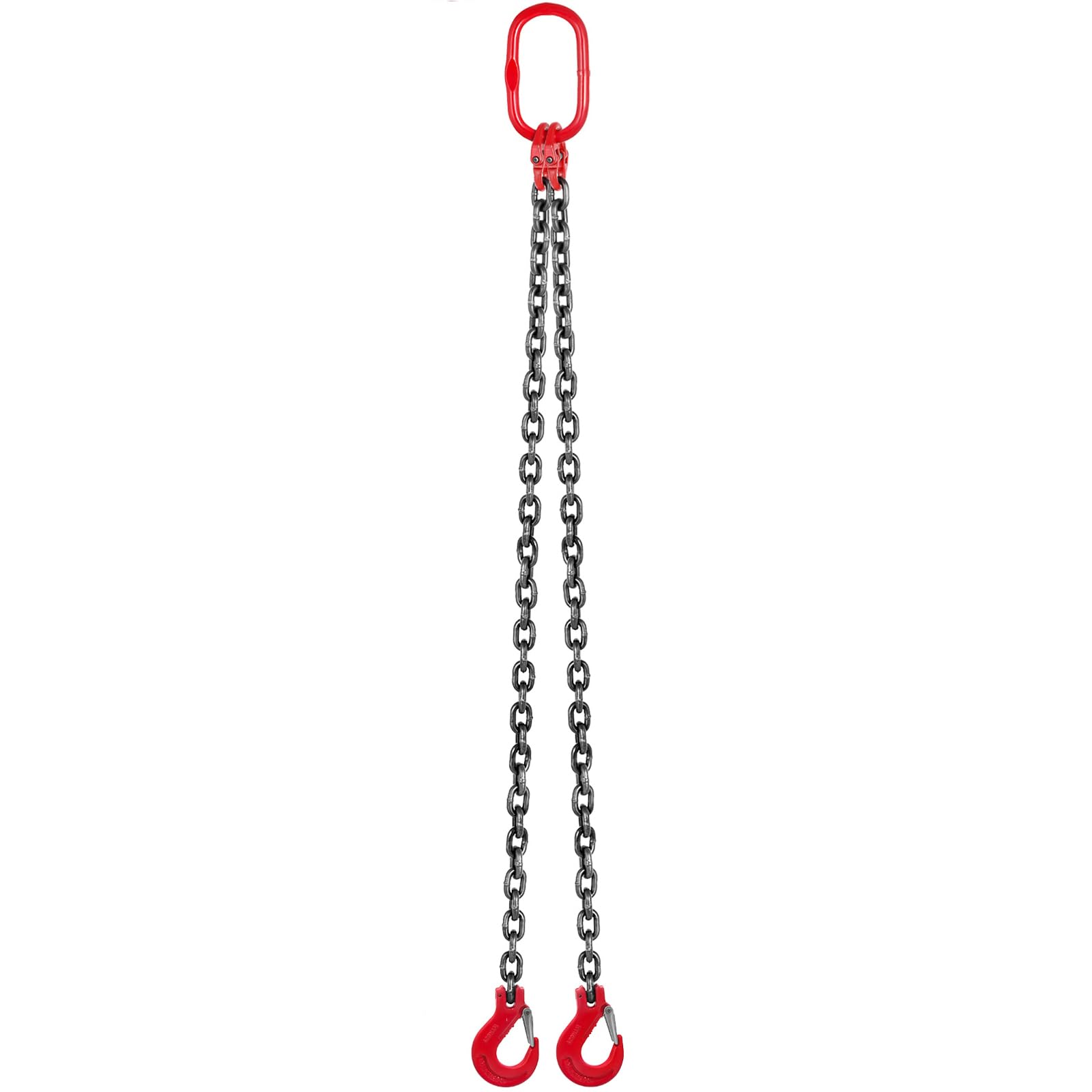 VEVOR Eslinga de cadena 8 mm 1,8 m doble patas ganchos acero capacidad 3 T grado 80 elevación