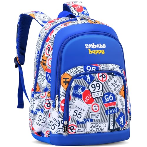 Amythe Mochila Escolar para Niños, Mochila para Niños de Primaria de 7 a 10 años, Mochila Infantil Ligera con Tira Reflectante para la Escuela o Viajar, Mochila Colegio Niño, Azul