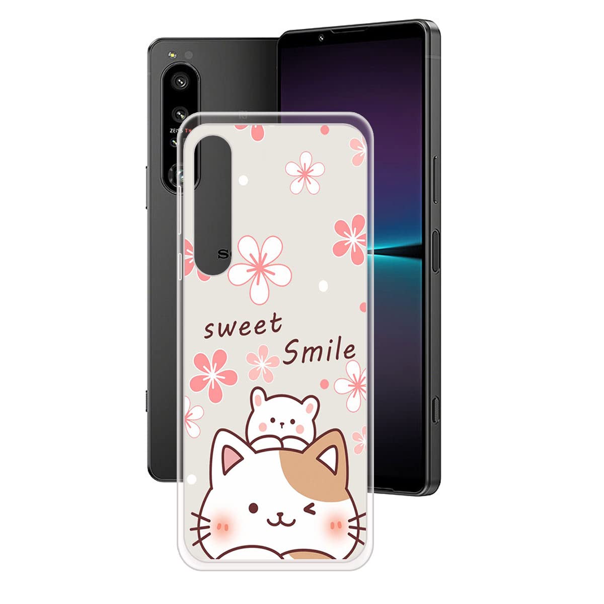 HGJTFANY Cover per Sony Xperia 10 V (6.1), 2 Pezzi Ultra-Sottile Anti Graffio Silicone Case Morbida TPU Bumper Antiurto Custodia per Sony Xperia 10 V - Trasparente + Motivo