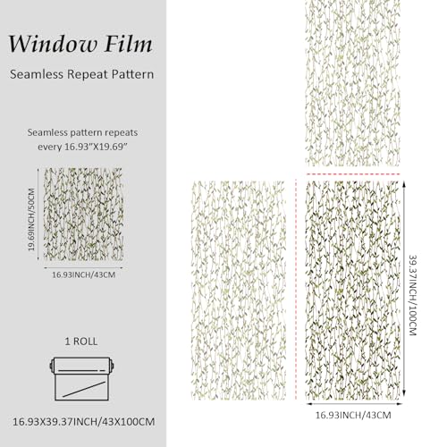 Película decorativa para ventana de privacidad Runtoo 17x40 in miniatura 6