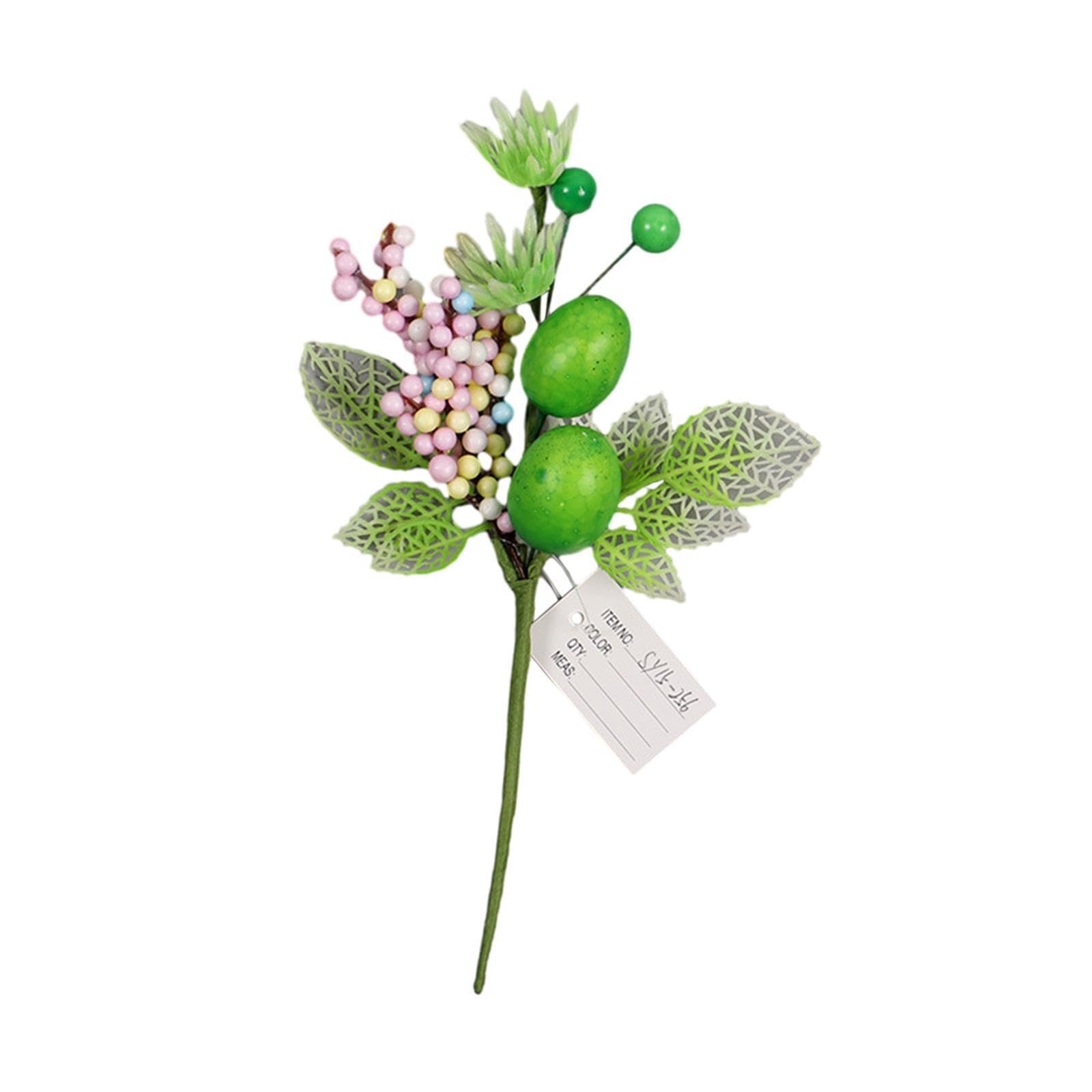 TWISAXC Artificial Easter Stems Flower Arrangement Cheerful Holiday Atmosphere Artificial Easter Egg Picks Are Made Of Plastic With Bright Colors Egg Picks, Style A