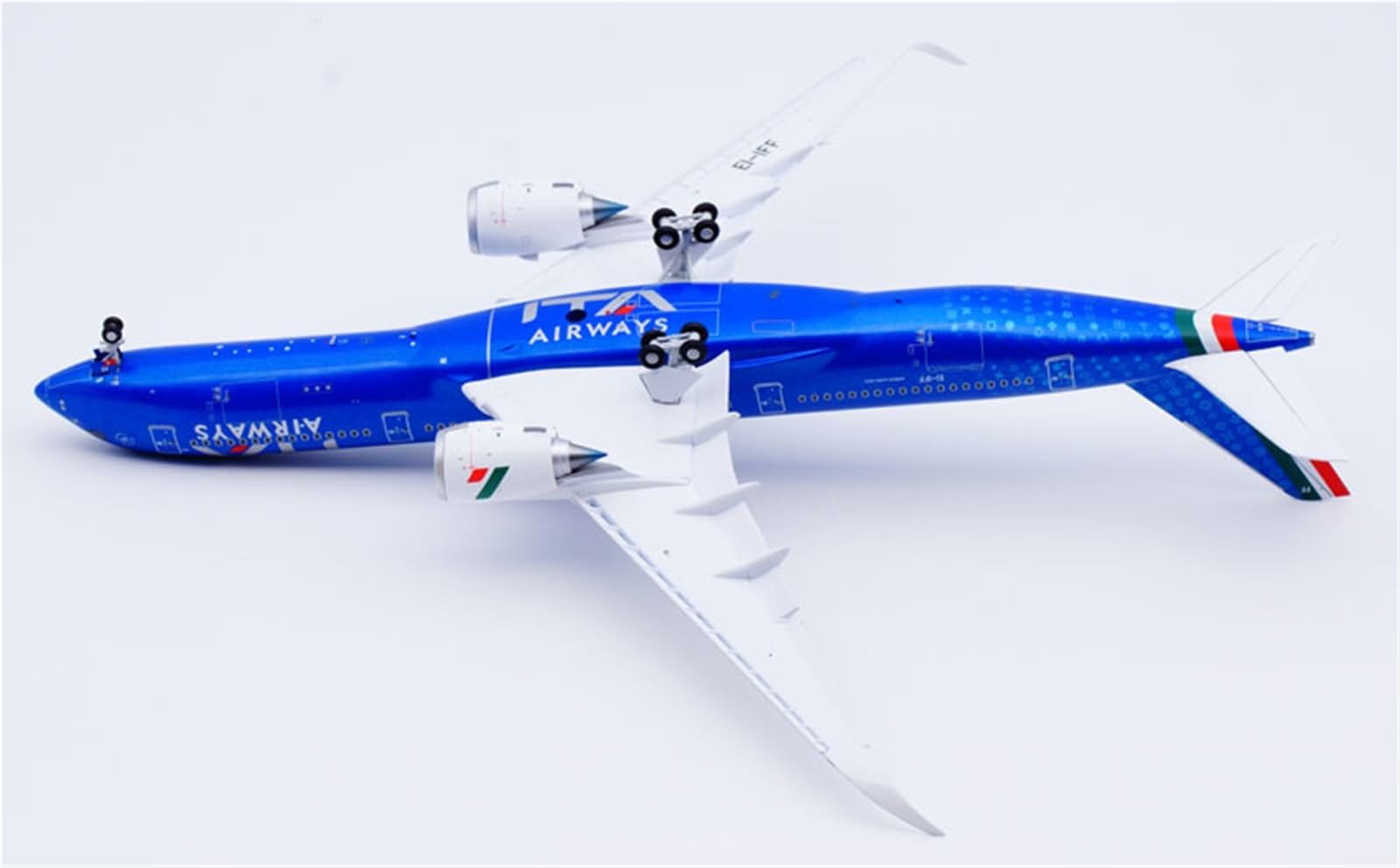 Nachbildung von Flugzeugmodellen für ITA Airways A350-900 Ei-IFF-Klappen, 1:200, Druckguss-Modellflugzeug –, 32 cm großes Sammlerflugzeug mit Ständer, Miniatur-Flugzeugmodell (Klappe)