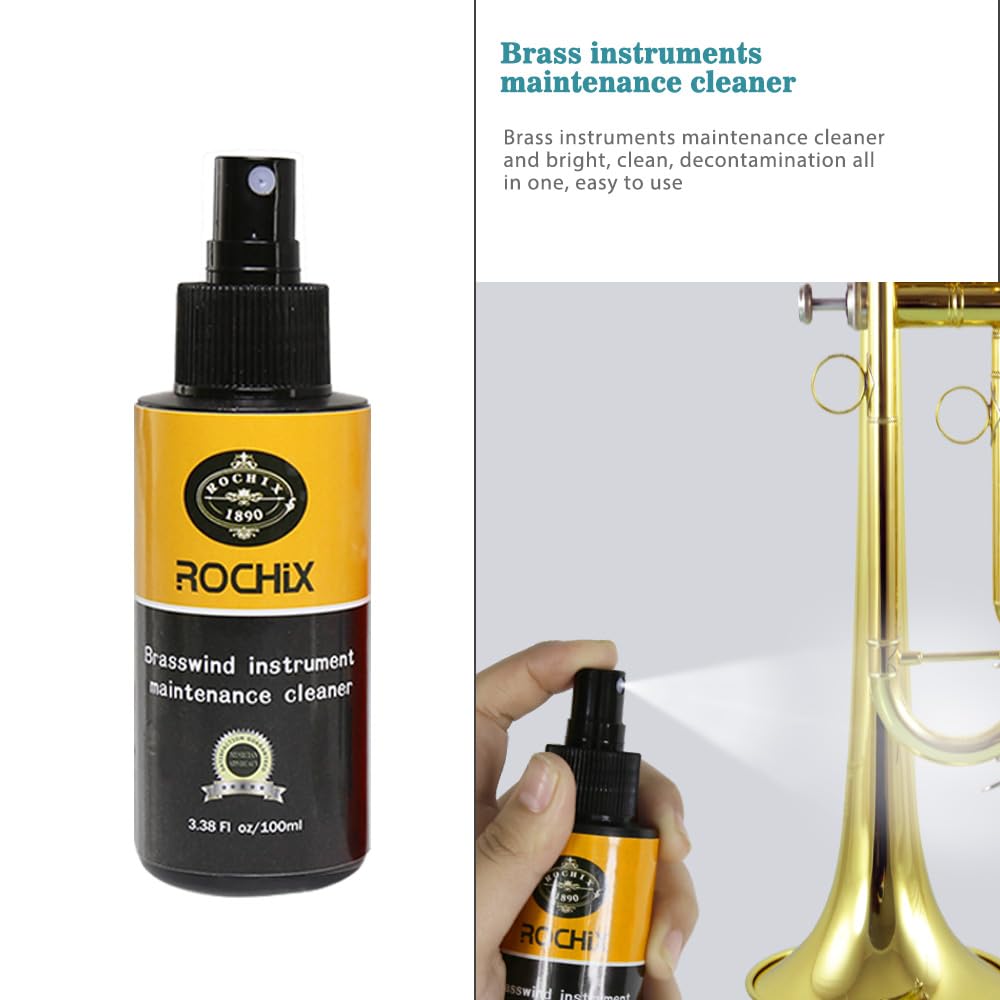 Kit de limpieza de trompeta/corneta, kit de mantenimiento, limpiador de mantenimiento de instrumentos de latón, cepillo flexible, cepillo de válvula, cepillo de boquilla, grasa de corcho, paño de