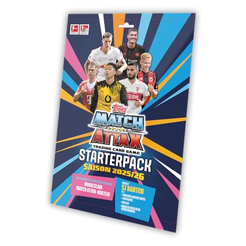 Bundesliga Match Attax 25/26 - Starterpack (Online-exklusiv) - 52 Bundlesliga Match Attax-Karten, darunter 3 Exklusive Le‘s + 1 Taktikkarte.