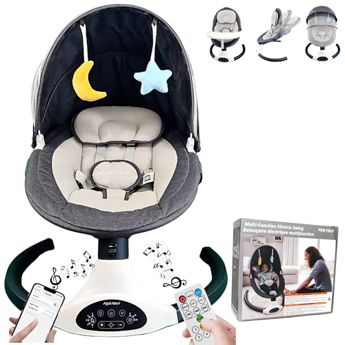 “5-Speed Electric Baby Swing for Newborns & Infants – Bluetooth Music & Remote Control, Portable...
