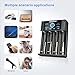 Dottmon LCD Smart Universal Battery Charger 4 Bay for Rechargeable Batteries AA AAA NiMH NiCD SC C D,Li-ion 18650 26650 21700 26500 22650 18490 17670 17500 17355