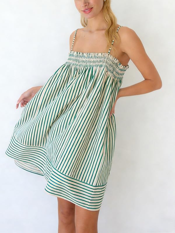 Image of Women Boho Floral Mini Cami Dress Spaghetti Strap Flowy Sling Dress Graphic Backless Summer Holiday Sundress
