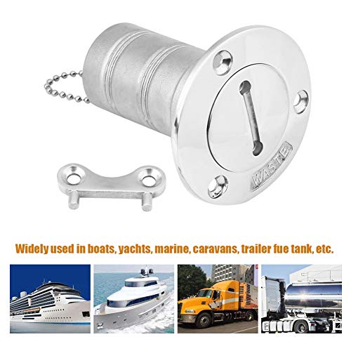 Schiffsdeck-Einfüllstutzen, 316er Edelstahl Schiffsdeck-Einfüllstutzen Benzintank(Weiß)