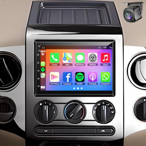 (8 Core + 128G) Car Radio for Ford F150 04-08, F250/F350 08-16, 7 Inch QLED Touch Screen Car Stereo with Wireless Carplay/Android Auto,GPS, WiFi, Bluetooth,FM, Rear View, DSP, Android 15