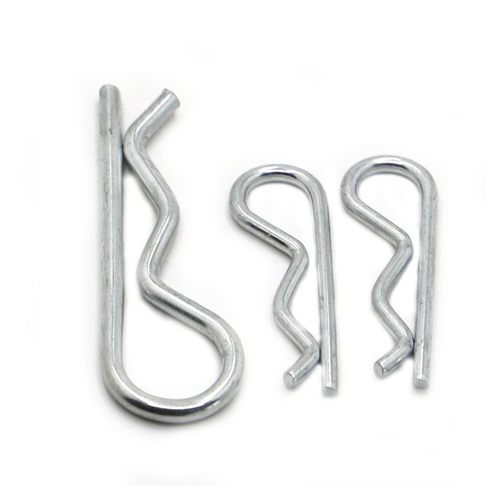 Perno a molla con apertura a R, Perno a molla a forma di R in acciaio zincato(M1.2x21 10pcs)
