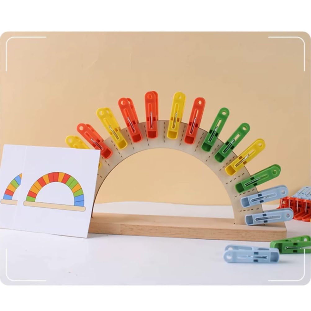 Ensemble Planche Pinces Bois Montessori associer Couleurs