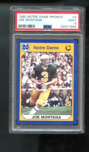 1990 Notre Dame Fighting Irish PROMO Collegiate Collection #3 Joe Montana Graded Football Card MINT PSA 9