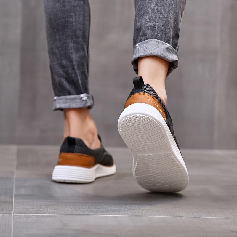 Men's Casual Canvas Loafers Shoes Slip Ons with Arch Support Orthopedic Breathable Comfortable for Plantar Fasciitis Walking Sneakers4