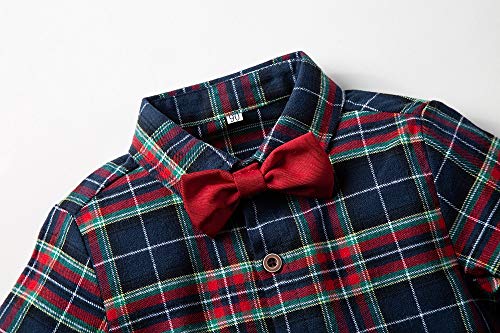 Baby Boys Button Down Plaid Aloha Shirt Long Sleeve Button Down Dress Shirt for Holiday3