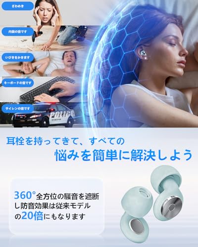 耳栓 完全遮音 みみせん 【睡眠のプロ監修】Futuregirl 耳栓 睡眠用 低減 ノイズキャンセリング 用イヤホン 仕事用/勉強/旅行/ライブ/機内用 いびきだけ聞こえない 収納ポーチ付 聴覚プロテクション イヤチップ シリコン製 水洗い可能 繰り返し 水洗い可能 男女兼用（4サイズ S/M/L/XL)