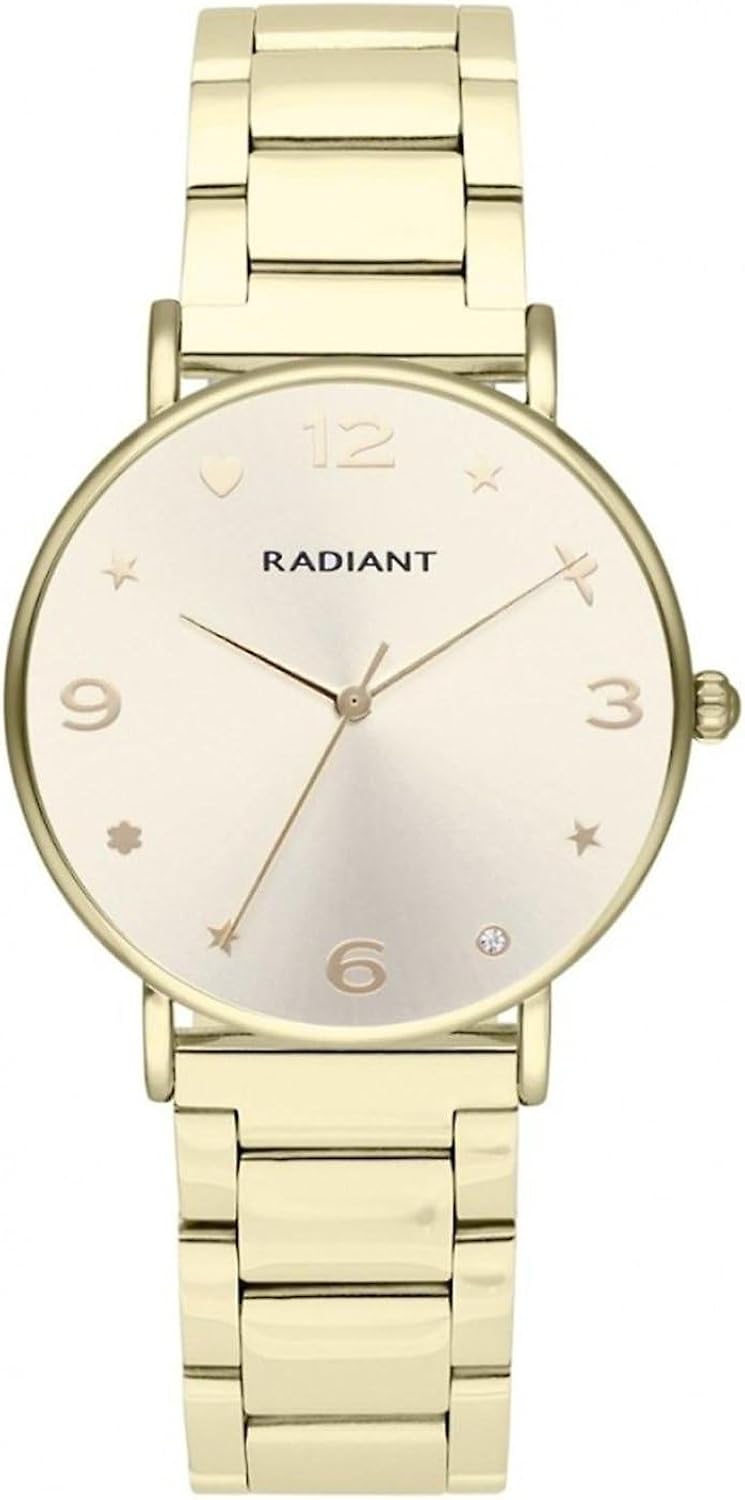 RADIANT - Collezione Cozy - Orologio analogico e automatico. Orologio da polso per donna. Orologio a bracciale con quadrante e cinturino dorato di dimensioni 36mm. 3ATM. RADIANT - Collezione Cozy - Orologio analogico e automatico. Orologio da polso per donna. Orologio a bracciale con quadrante e cinturino dorato di dimensioni 36mm. 3ATM.