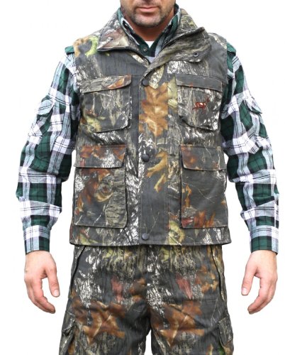 German Wear Jagdweste Weste Textilien in Waldtarn mit Hirsch Stickerei, Größe:50