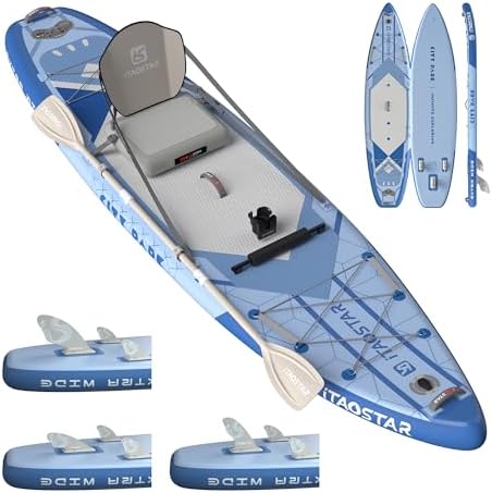 iTAOSTAR C03GP 35" Wide Paddle Board, More Fun SUP Board with 5 Fins，12 Foot Stand Up Paddle Board with Premium SUP Accessories for Adults of All Skill Levels