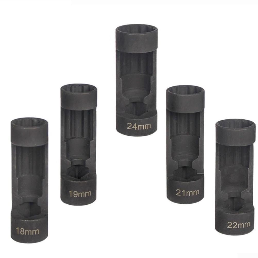 Set de para Tuercas Ranuradas de Seguridad 5 Unidades para herramienta Instalación amortiguadores 1/2 Drive 18-24mm