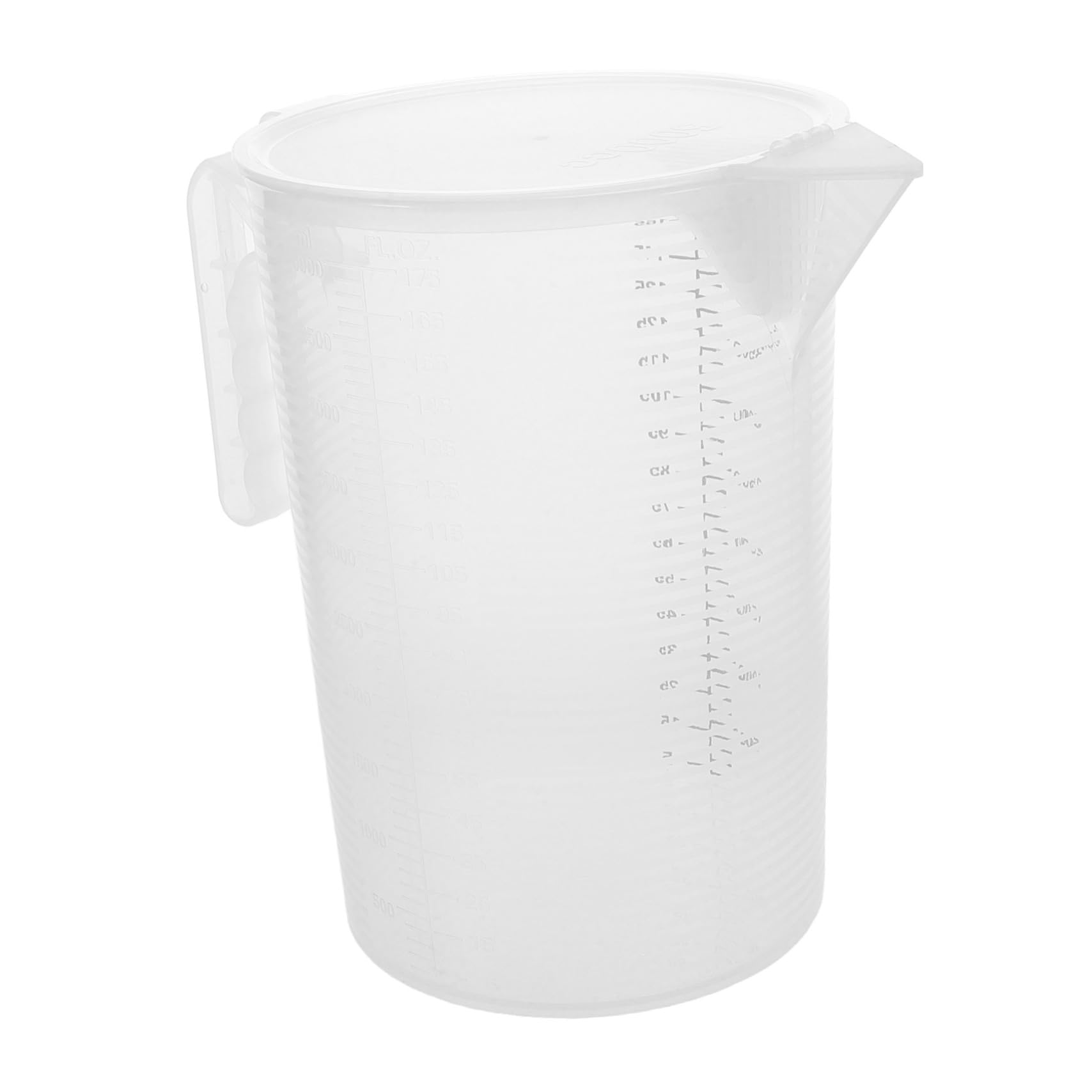 LIFKOME Tazza di Miscelazione Graduata 5l in Plastica Pp Alimentare con Coperchio Antipolvere per Uso Commerciale in Negozi di Tè al Latte