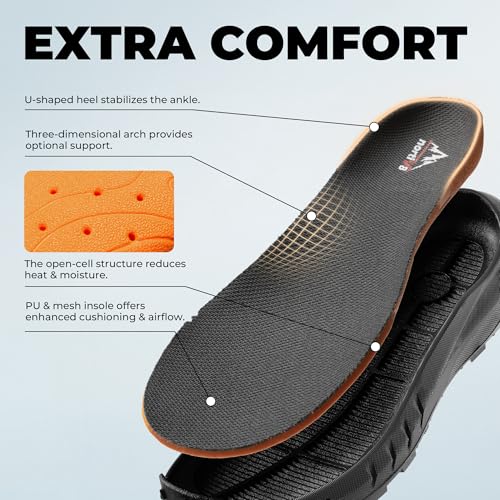 Image of NORTIV 8 Men's Tactical Hiking Lightweight Cushion Sole for Work All Day Side Zipper Motorcycle Combat Military Boot Arch Support 8 Inches Terrascope