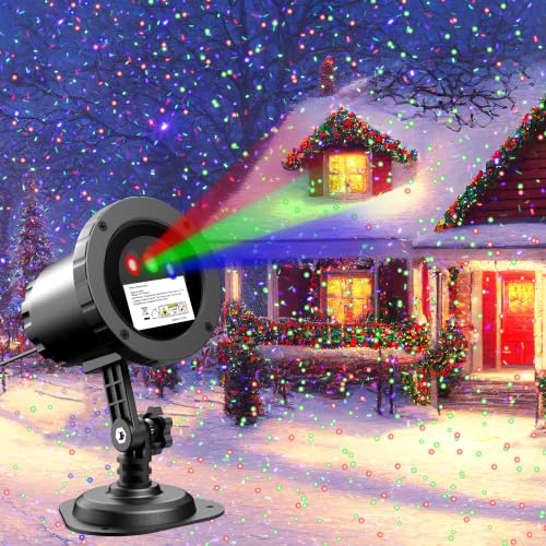Christmas Laser Lights Projector Outdoor, AIRIVO 3 Color Motion Firefly Lights Projector, Moving Red, Green and Blue Star Light Waterproof with Remote Control for Garden,Home, Landscape