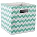 DII Hard Sided Collapsible Fabric Storage Container for Nursery, Offices, Home Organization, (13x13x13) - Chevron Aqua