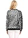 Anna-Kaci Womens Sequin Long Sleeve Front Zip Jacket With Ribbed Cuffs Bomber for Party, Silver, Small