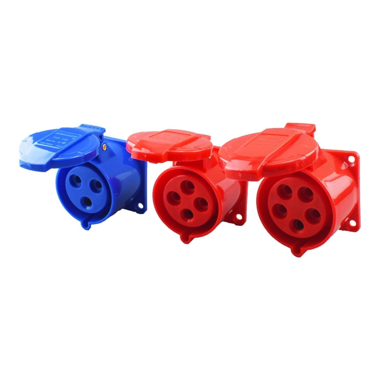 IP44 Industriestecker und -buchse, wasserdichter Stecker, 3-polig, 4-polig, 5-polig, 16 A/32 A, wasserdichte elektrische Verbindung, Wandmontage(Panel Mounted Socked,16A-3P)