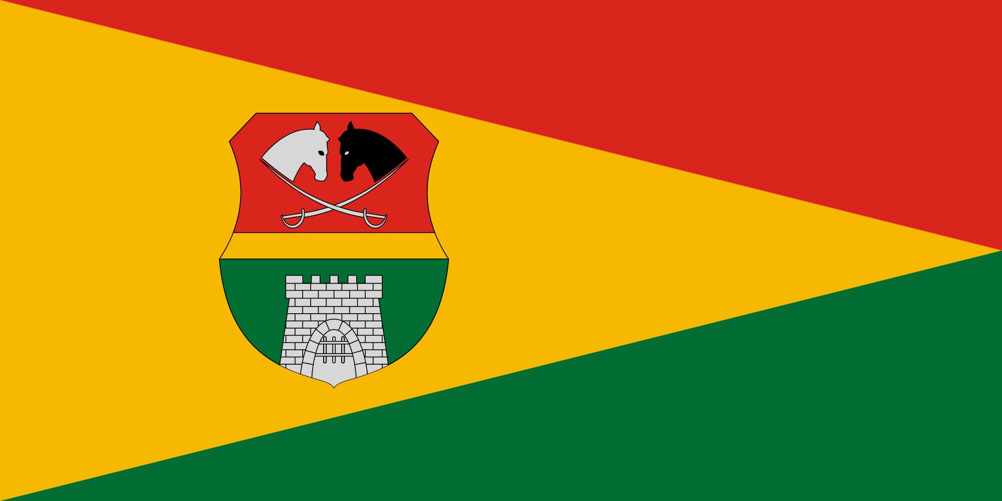 Drapeau paysage Győrvár 1.35m² résistant au vent pour mât de jardin