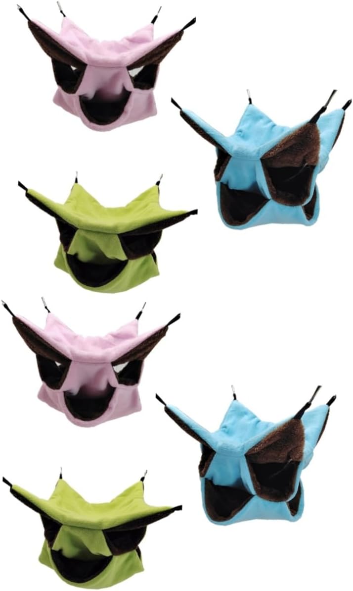 NOLITOY 6pcs Three-Layer Hammock for Small Pets Suspensible Cozy Nest for Hamsters Guinea Pigs and Ferrets Soft Lightweight Sleeping Bag