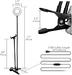 Coret Selfie Ring Light with Moible Phone & Webcam Holder, LED Desk Lamp with Clamp, Clip-on LED Ring Light, 3-Light Modes, 10 Brightness Levels, for Live Streaming Makeup Video Conference Study