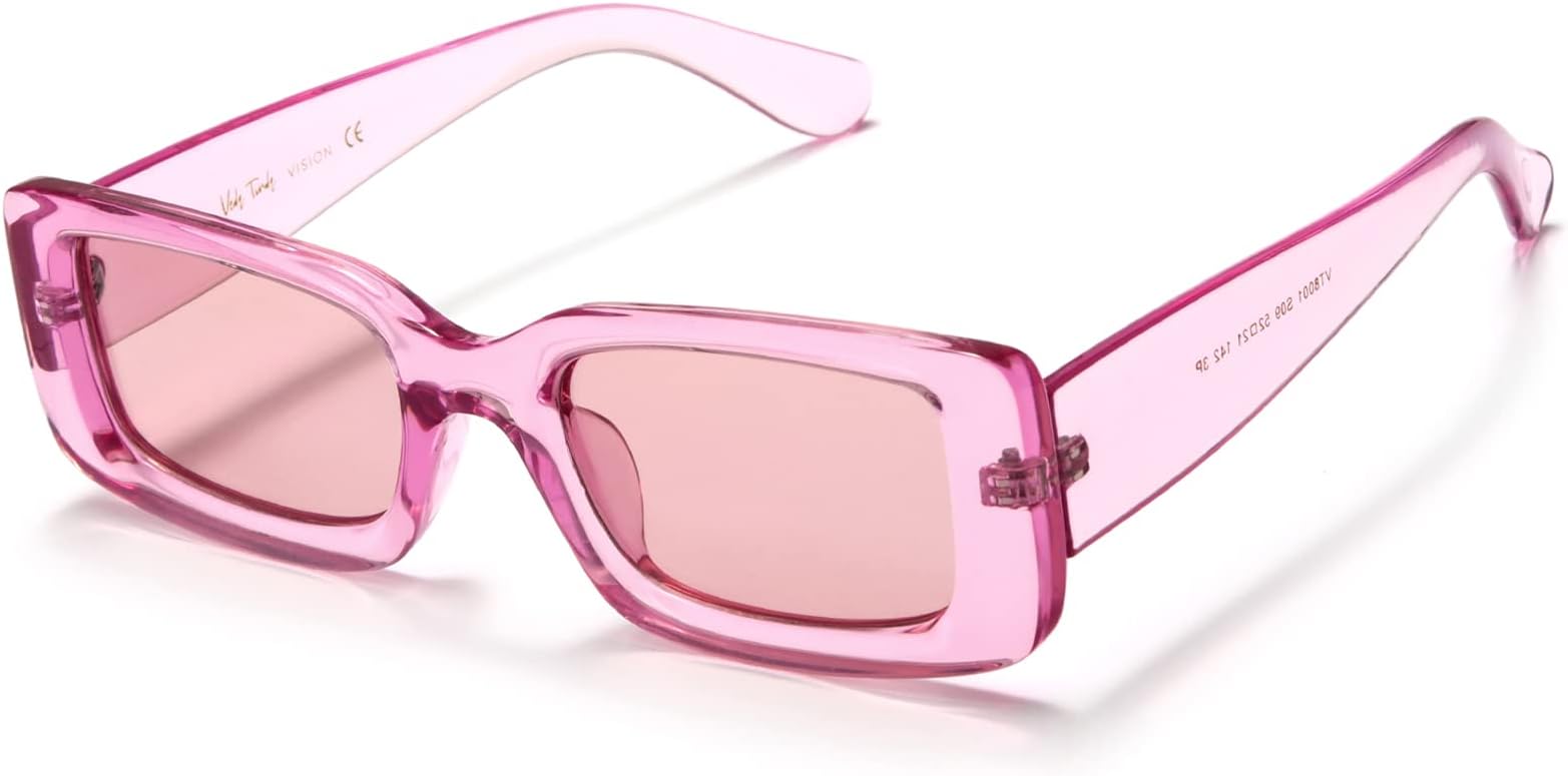 Veda Tinda VisionRectangle Sunglasses Men Tinted Polarized Big Square Retro 90s Vintage y2k Glasses for Women UV Protection