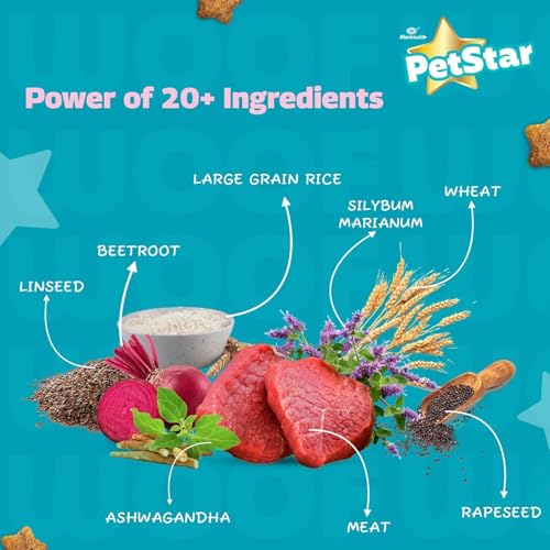 Image of Mankind PetStar Adult Dry Dog Food (High Protein) Meat & Wheat Flavor, 10kg (Pack of 2) | Improves Muscle & Strength, Supports Immunity, Protects Liver & Kidney