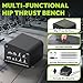 Hip Thrust Bench, Multi-Functional Slip-Free Hip Thrust Machine for Glute Bridge, Box Jump, Push-Ups, Squat, Ab Exercise, Suitable for Home & Gym, Includes 4ft Olympic Bar & 100lb Weight Plates