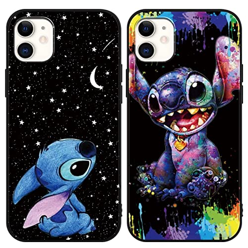 Fgiazdu [2 Pack Cute Case Designed For Iphone 11 Case, Kawaii Cartoon Character Aesthetic Stitch Phone Cases Girly For Girls Boys Kids Women Soft Tpu Protective Cover Funda Para Iphone 11 6.1" #TOP3