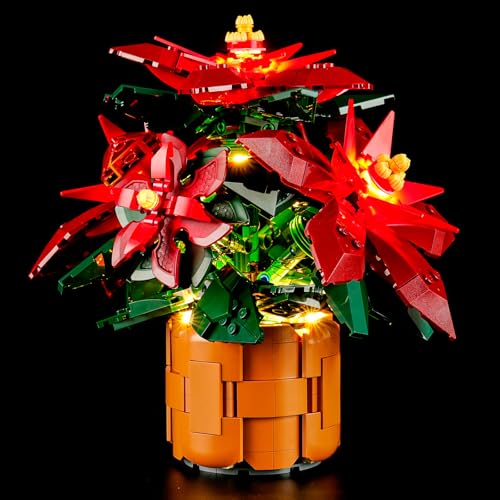 Image of LED Light Kit for Lego 10370 Icons Poinsettia Flower Decor Set, Compatible with Lego 10370 Building Blocks Model(Not Include Blocks Set)
