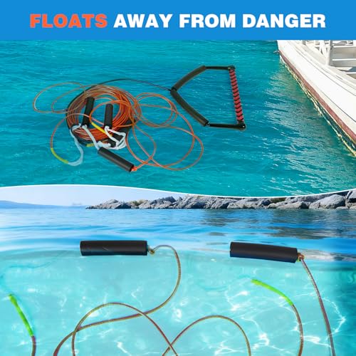 image for SCYONBARCO 75FT No Stretch Wakeboard Rope and Handle, Floating Dyneema
