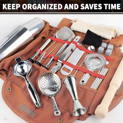 Bolsa de barman de viagem sem ferramentas, kit de bar para barman barman bolsa de ombro portátil bol