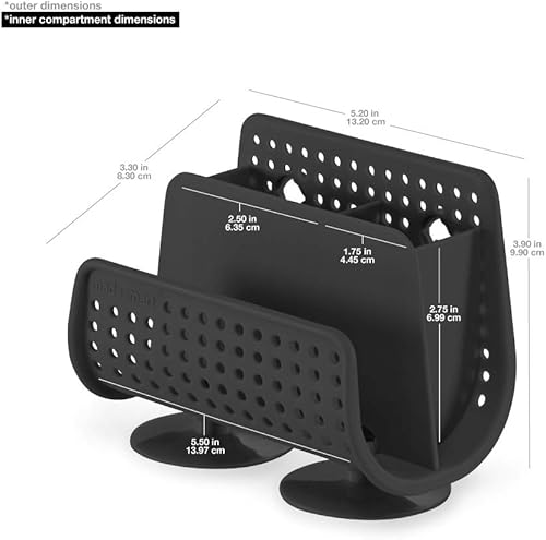 Miniatura 6 de madesmart Soporte de esponja con ventosa para fregadero de cocina, orificios de ventilación, superficie de agarre suave, 4.25 x 2.75 x 2.25