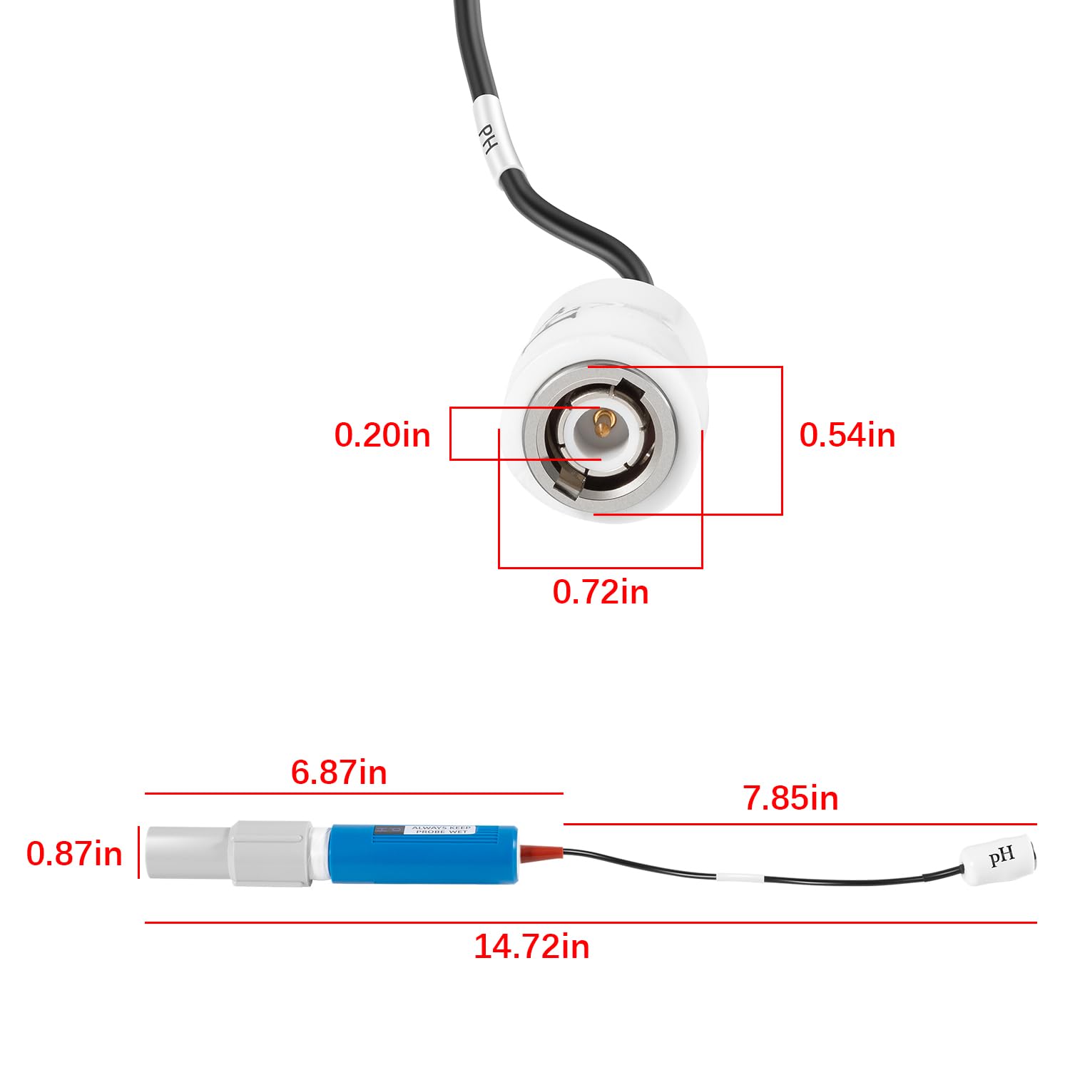 GLX-PROBE-PH Sonde PH de rechange avec couvercle pour Hayward Sense and Dispense HL-CHEM AQL-CHEM, pour contrôleurs CAT et HCC, pour générateur de chlore salé Hayward AQR-PRO-SD, HPC-4-ACT-RC