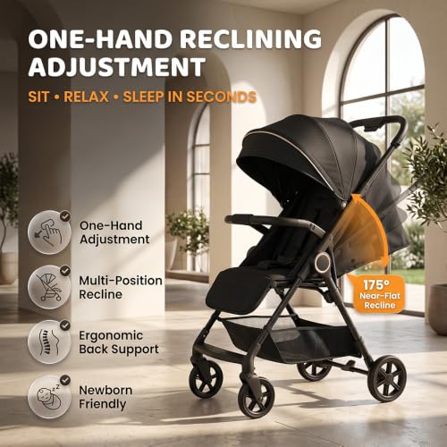 Image of StarAndDaisy Baby Stroller for Boy & Girl 0 to 3 Years | Foldable Baby Stroller | Compact Pram for with Reversible Handle, Multi-Recline Seat, 5-Point Safety Harness & Storage Basket.