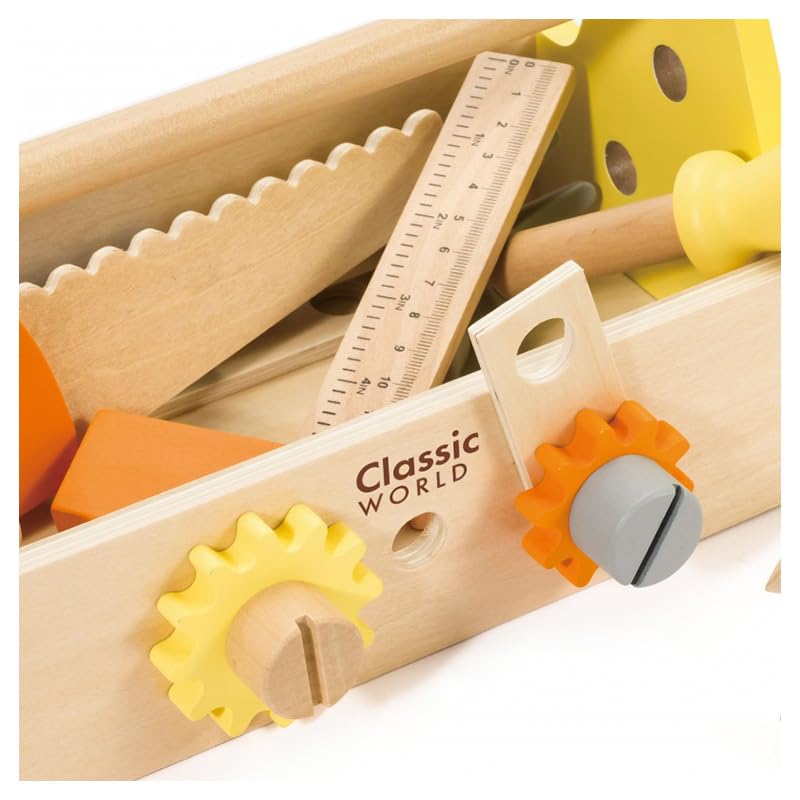 Juego de carpintero de madera educativo con 18 herramientas didácticas 4